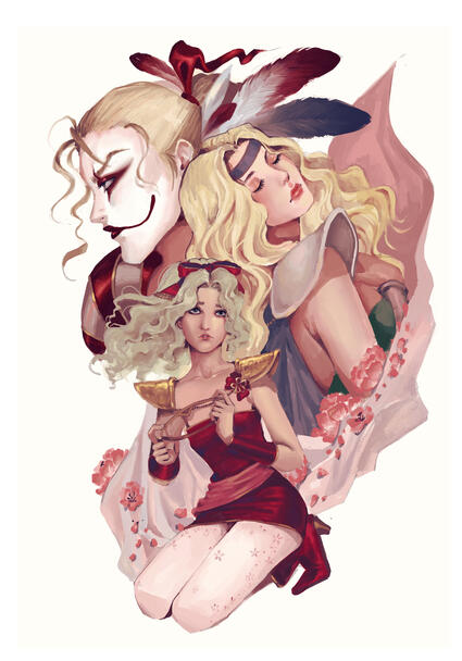 Terra, Celes, Kefka - Final Fantasy VI
